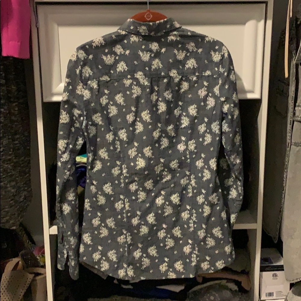 J Crew Buttom Down Patterned Chambray - image 3